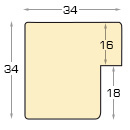 Profil pin îmbinat - Lățime 34mm Înălțime 34 - Argintiu - Secțiune