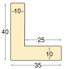Profil în formă de L - Pin îmbinat - Lățime 35mm Înălțime 40 - Secțiune
