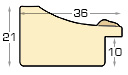 Profil pin îmbinat - Lățime 35 mm Înălțime 20 - maro - Secțiune