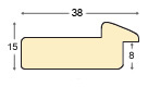 Profil brad îmbinat Lățime 38 mm - finisaj patinat cu fir verde - Secțiune