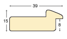 Profil pin îmbinat Lăț.39 mm - finisaj de culoare mahon și fir auriu - Secțiune