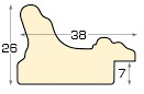 Profil pin îmbinat - Lățime 38mm Înălțime 26 - Cupru - Secțiune