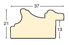 Profil ayous Lăț.37 mm Înălț.21 - finisaj antichizat măslin fir auriu - Secțiune