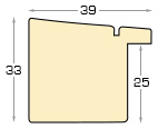 Profil pin îmbinat Lățime 33 mm Înălțime 39 - alb cu margine fucsia - Secțiune