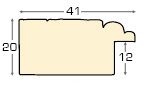Profil brad Lăț.41 mm Înălț.20 - finisaj rustic culoarea negru - Secțiune
