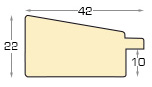 Profil pin îmbinat Lățime 42mm Înălț.22 - culoarea cireșului fir auriu - Secțiune
