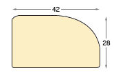 Profil ayous brut pt. sașiu - Lățime 42 mm - Grosime 28 mm - Secțiune
