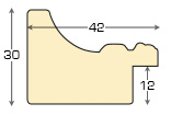 Profil pin îmbinat - Lățime 42 mm Înălțime 30 - auriu - Secțiune