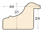Profil ayous - Lățime 44mm Înălțime 31 -  Argintiu - Secțiune