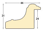 Profil pin îmbinat - Lățime 44mm Înălțime 31 - Alb-albastru - Secțiune