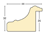 Profil ayous - Lățime 44mm Înălțime32 - Auriu cu bandă roșie - Secțiune