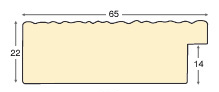 Profil ayous Lățime 65 mm - decorațiuni în relief culoare ambra - Secțiune