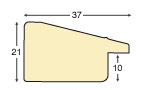 Profil brad îmbinat Lățime 37 mm - finisaj alb patinat cu fir argintiu - Secțiune