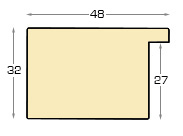 Profil ayous plat Lățime 48 mm Înățime 32 - platină - Secțiune