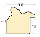 Profil ayous  Lățime 33 mm - finisaj auriu - Secțiune