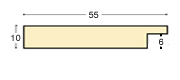 Profil ayous brut pt. pass - Lățime 55 mm - Înălțime 10 mm - Secțiune