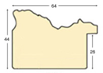 Profil ayous - Lățime 64mm Înălțime 44 - Argintiu, decorațiuni în relief - Secțiune
