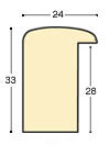 Profil ayous brut - Lățime 24 mm - Înălțime 33 mm - Secțiune