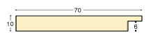Profil ayous brut pt. pass - Lățime 70 mm - Înălțime 10 mm - Secțiune