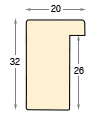 Profil de pin Lățime 20 mm Înălțime 32 - furnir wenge - Secțiune