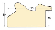 Profil ayous Lăț.53 mm Înălț.30 - culoare maro nuc cu fir auriu - Secțiune