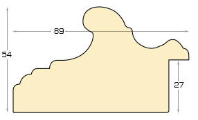 Profil ayous Lățime 89 mm Înălțime 54 - auriu - Secțiune