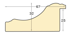 Profil ayous Lățime 66 mm - alb-albastru - Secțiune