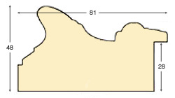 Profil ayous Lățime 81 mm Înălțime 46 - finisaj auriu - Secțiune