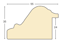 Profil ayous Lăț.55 mm Înălț.35 - auriu, decorațiuni în relief - Secțiune