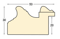 Profil brad lamelar brut cu decorațiuni - Înălț.30 mm Lăț.53 Adânc.20 - Secțiune