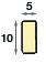 Separator din plastic plat 5x10 mm - Natur - Secțiune