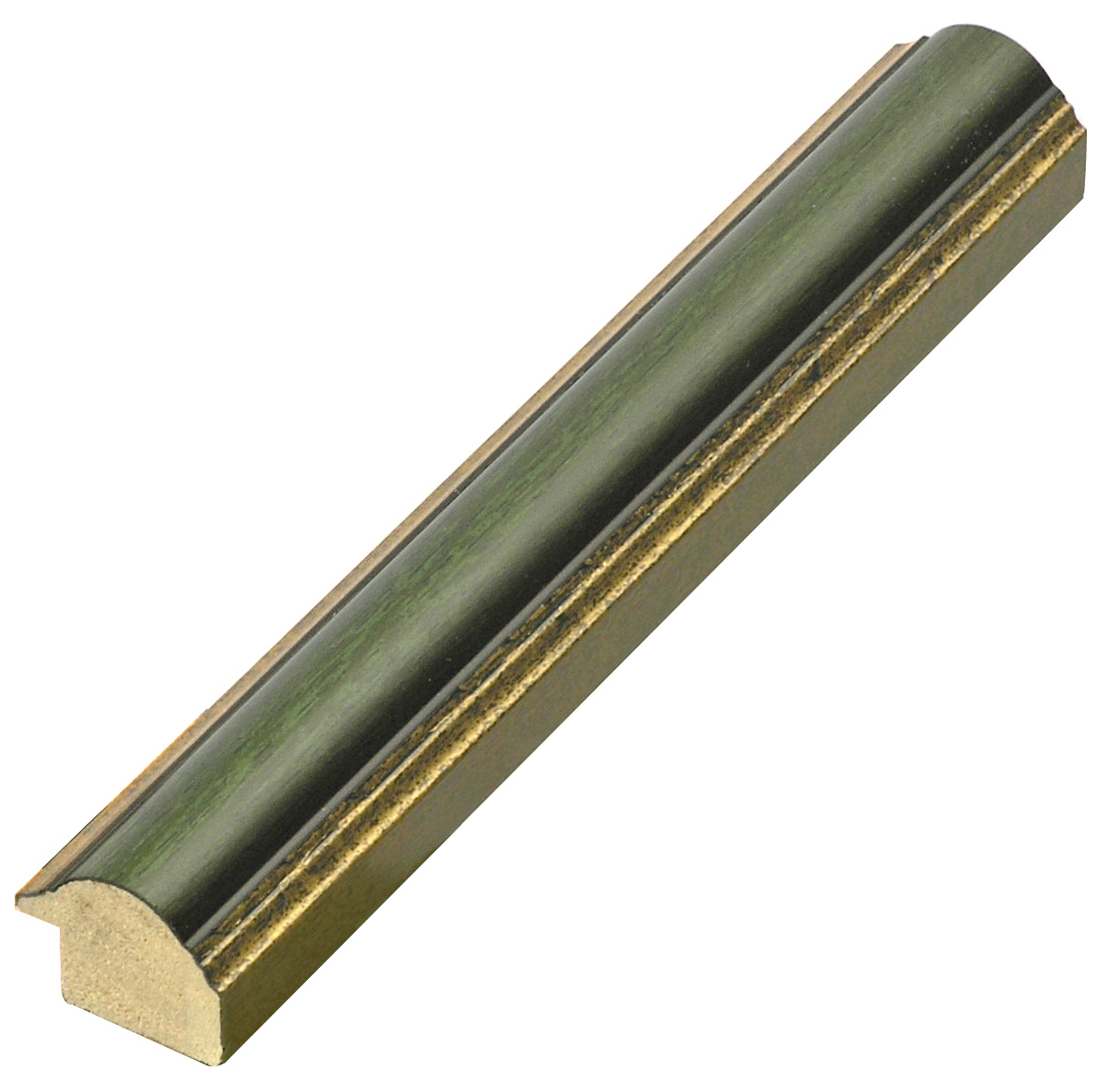 Profil pin îmbinat Lățime 25 mm - rotunjit - verde cu fir auriu