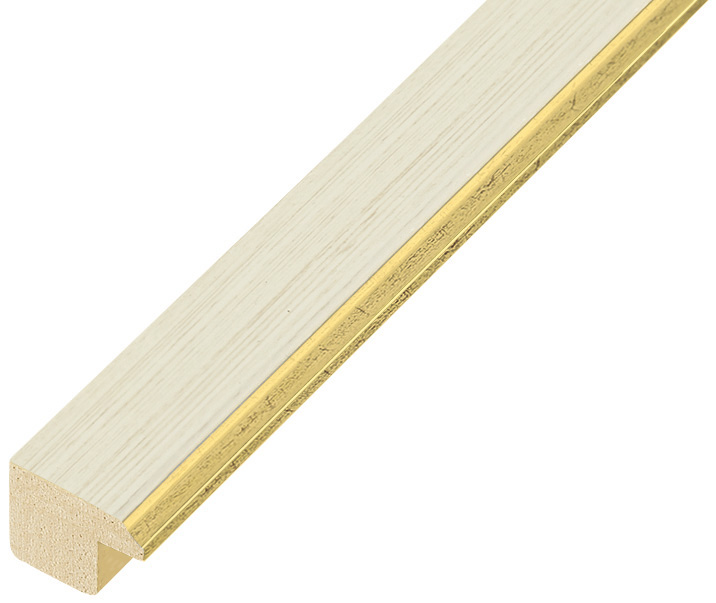 Profil pin îmbinat pt. pass - Lățime 22 mm - crem cu fir auriu