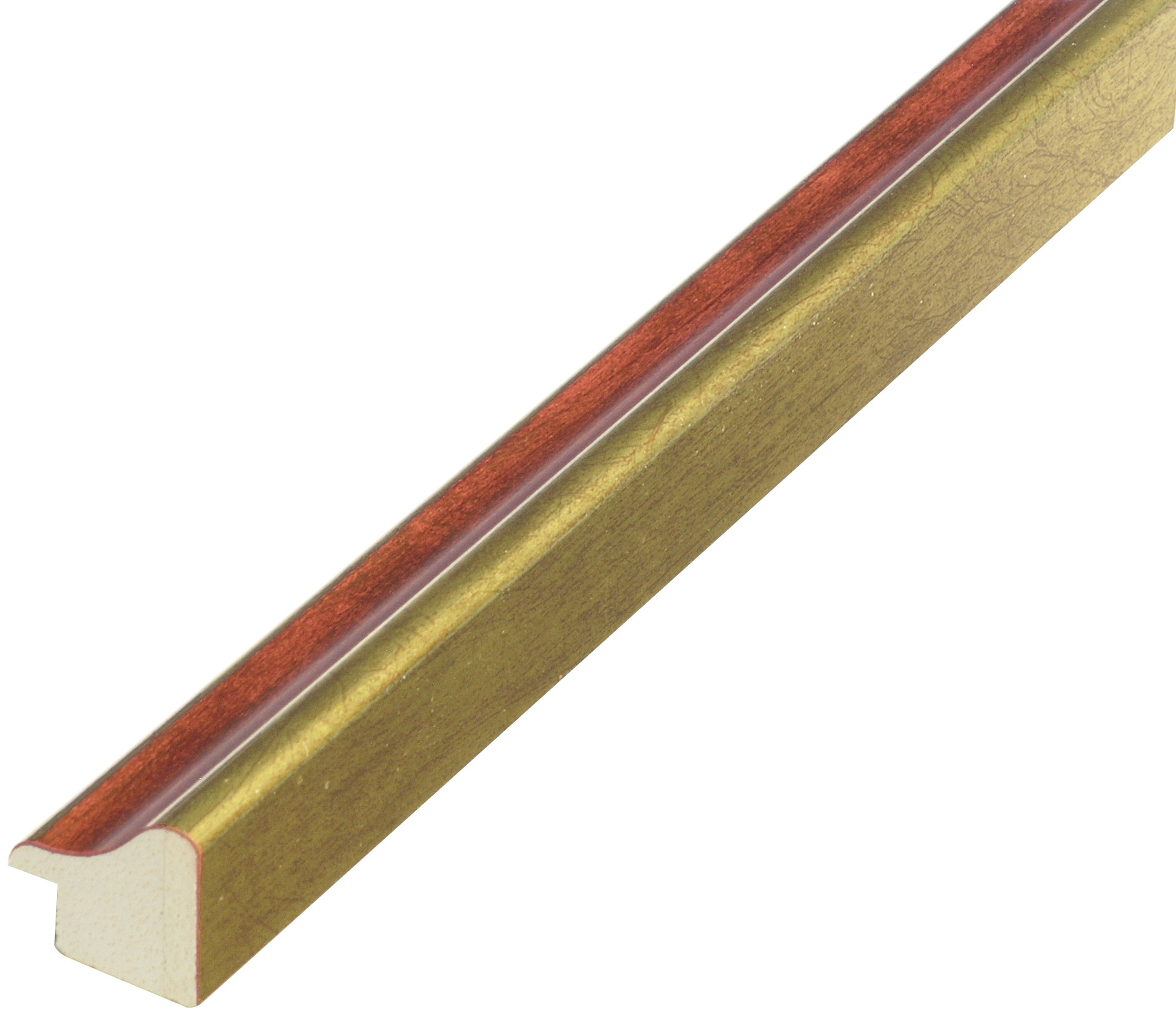 Profil ayous îmbinat Lățime 23 mm Înălțime 22 - auriu, canelură roșie