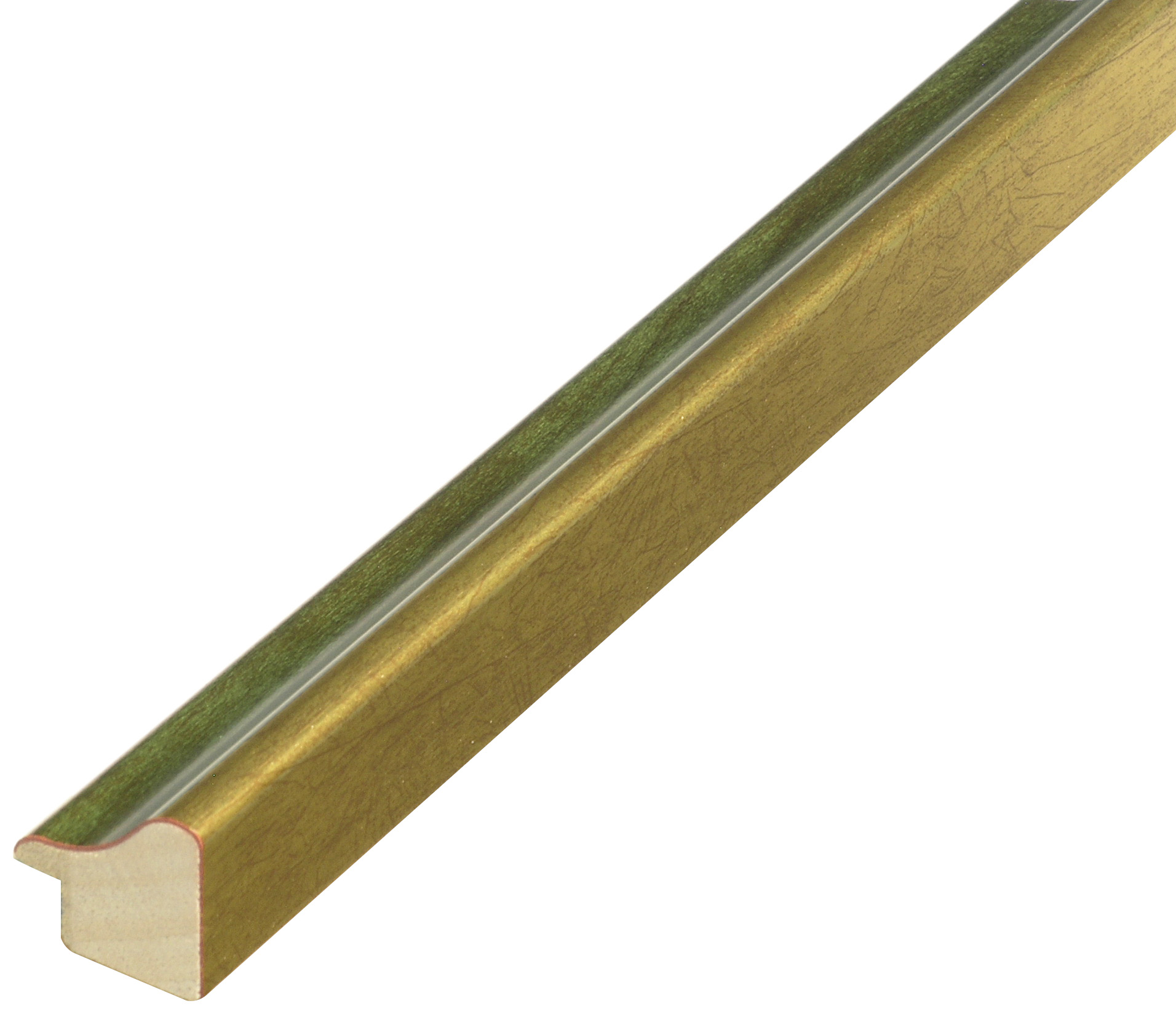 Profil ayous îmbinat Lățime 23 mm Înălțime 22 - auriu, canelură verde