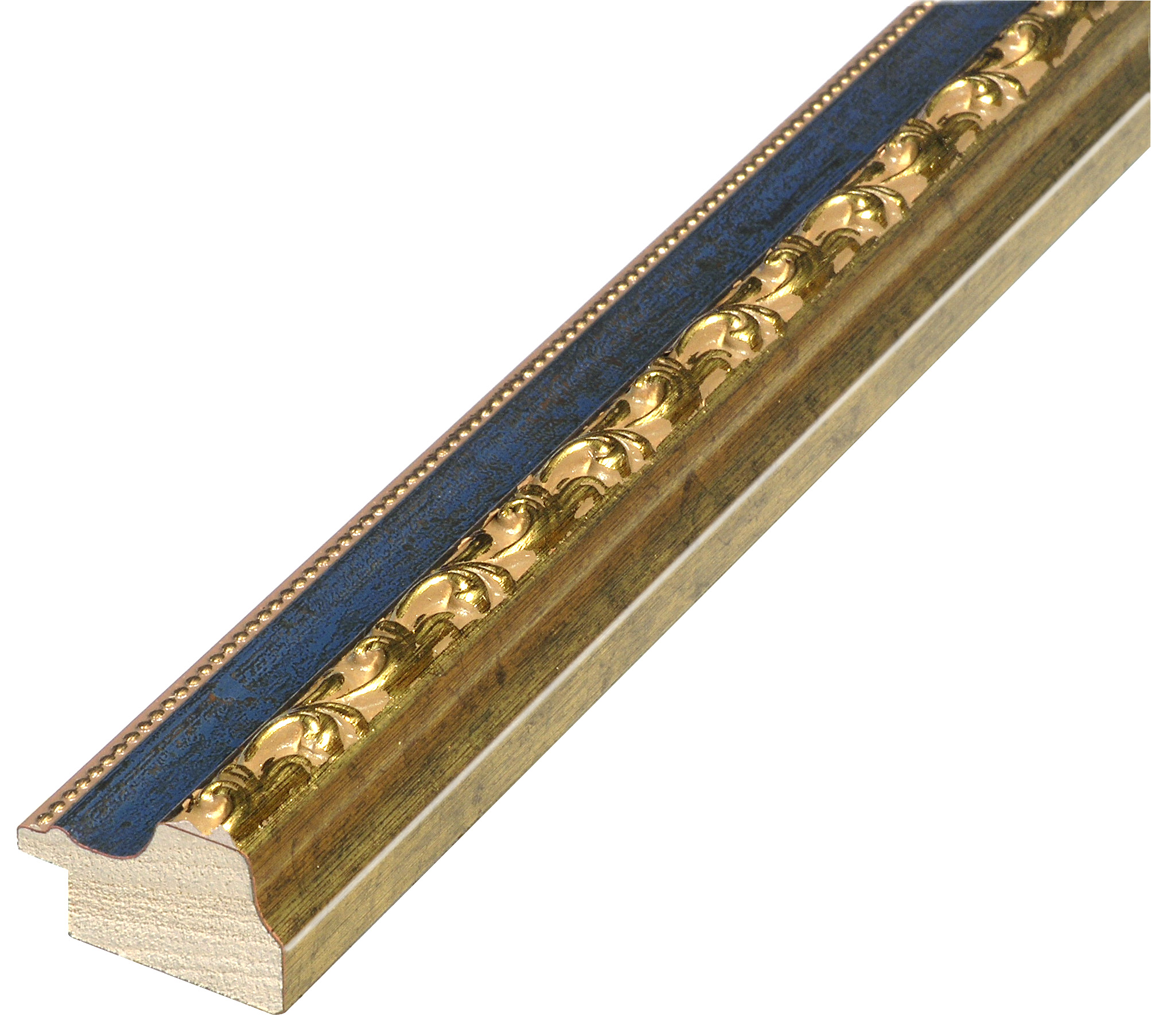 Profil pin îmbinat Lăț.32 mm Înălț.22 - albastru cu decorațiuni aurii
