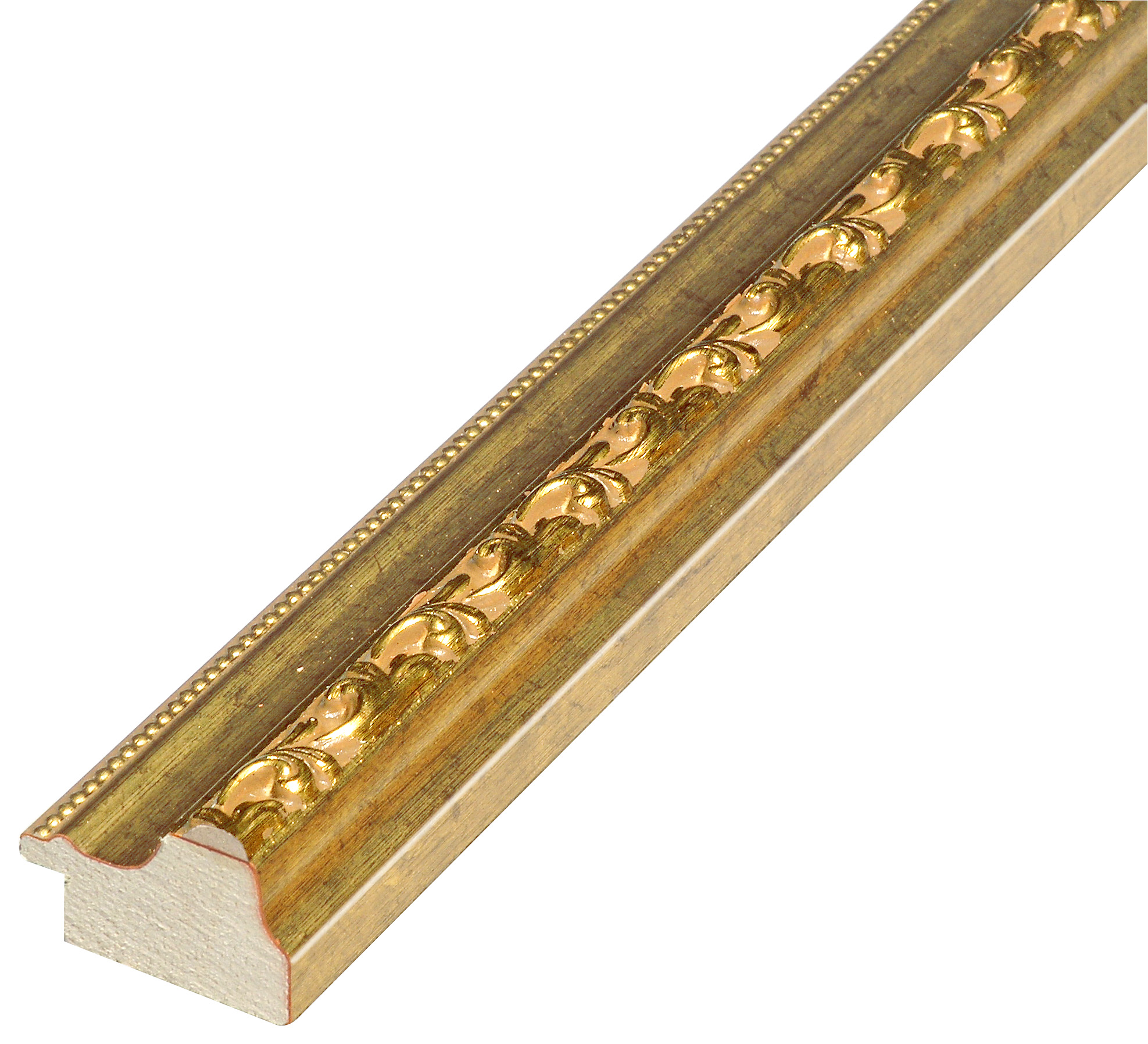 Profil pin îmbinat Lăț.32 mm Înălț.22 - auriu cu decorațiuni în relief