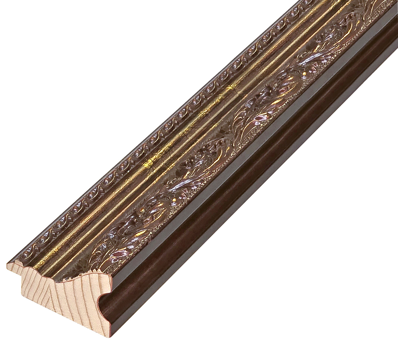 Profil pin îmbinat - Lățime 57mm Înălțime 38 - Maro cu decorațiuni