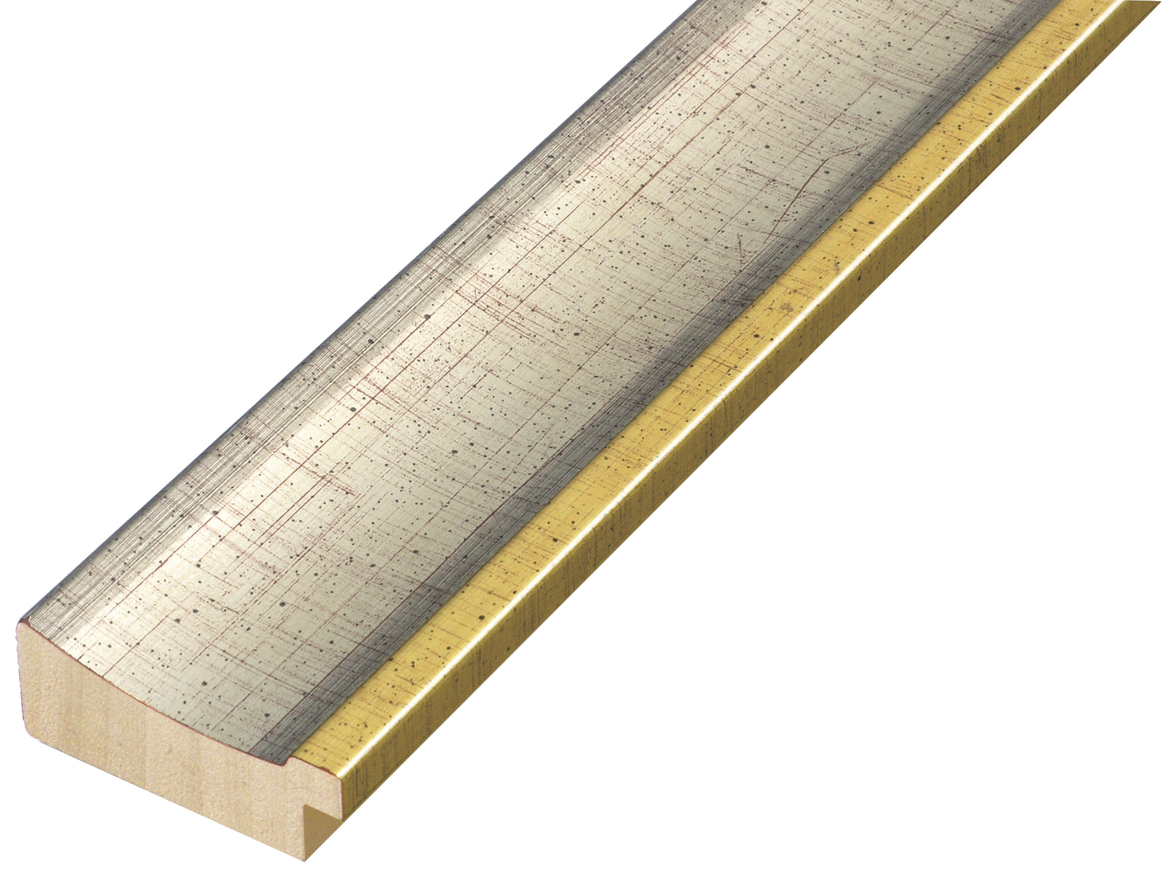 Profil pin îmbinat - Lățime 50mm Înălțime 20 - Argintiu cu fir auriu